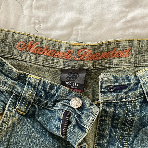 VINTAGE RARE Makaveli Branded Jeans Size 32x34 Tupac Shakur Hip Hop Rap Music - Picture 8 of 10